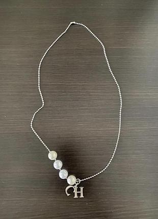Цепочка с кулоном и бусинами