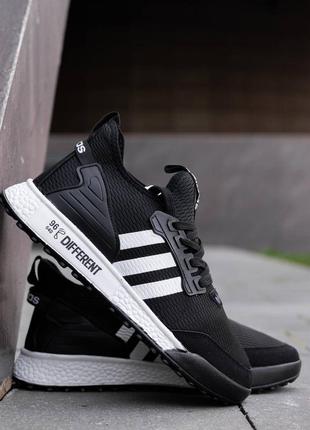 Чоловічі кросівки adidas different black white2 фото