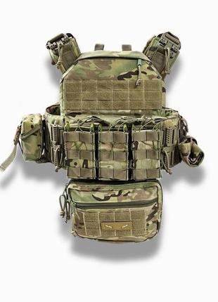 Комплект плитоноска швидкого скидання cordura 1000d + 6 підсумків мультикам