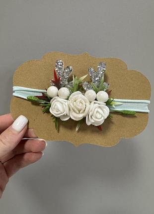 Повʼязка з ріжками оленяти для немовлят