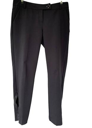 Брюки vangeliza женские черные брюки с кожаными вставками с карманами m-l