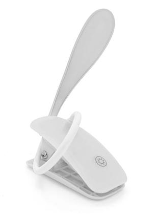 Гнучка настільна лампа-прищіпка sw-d812, 3 режими, 4,2v 300mah. microusb, 3 години роботи, 25 см, 200 гр, white,