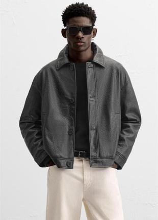 Шкiряна куртка zara original spain2 фото