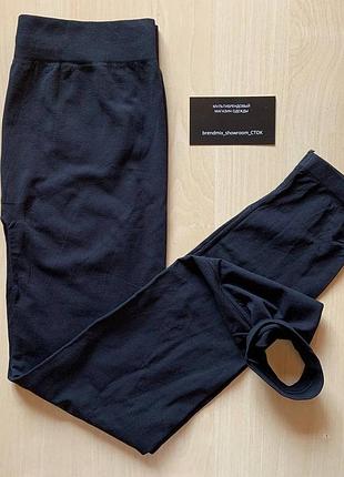 Чудові лосинки (дуже приємні на дотик)🤗, чорні, зі штріпками, на зріст до 160 см