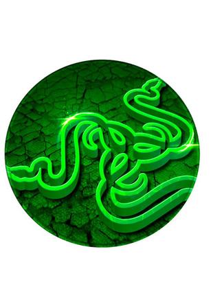 Коврик 200*200 мм тканевой razer 4 с боковой прошивкой (круглый), толщина 2 мм, цвет green, пакет
