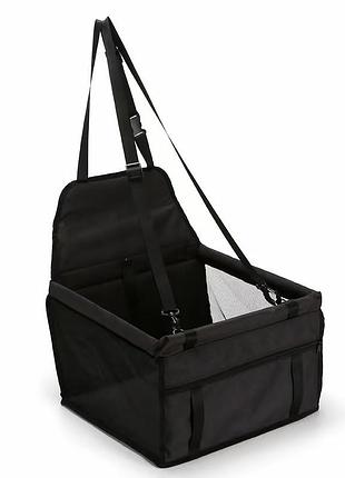 Сумка для тварин в авто lesko sy-2022-0628 black з ремінцем безпеки карабіном водонепроникна