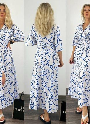 Трендова жіноча сукня з розрізом 42-52 рр. женское летнее платье в модных цветах 02170 кф9 фото