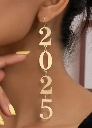 Серьги длинные 2025 золотистые podarkus бижутерия bk377-g