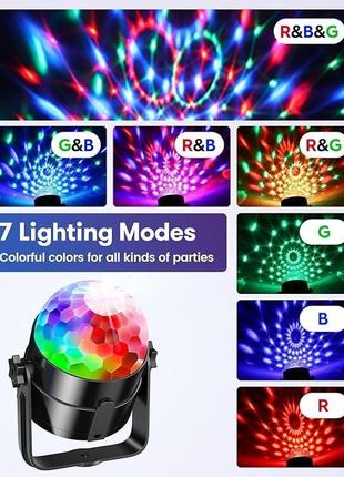 Диско-светильники, вращающийся на 360° диско-шар riyo со звуковым управлением и...