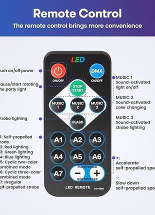 Диско-светильники, вращающийся на 360° диско-шар riyo со звуковым управлением и...