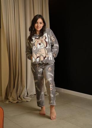 Теплая женская плюшевая пижама 42-46
