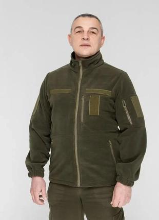 Тепла флісова кофта зсу gorlinbrand 2xl кофта чоловіча флісова без капюшона кольору хакі xxl