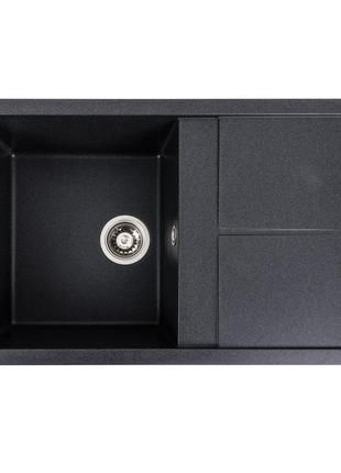 Гранитная мойка для кухни platinum 7950 selena матовий карбон