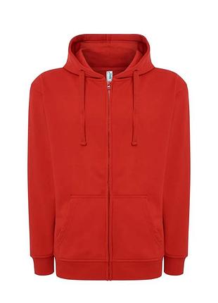 Толстовка с капюшоном и молнией jhk, унисекс, hooded sweatshirt, красная, размер xl