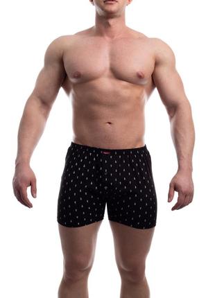 Bono чоловічі труси боксери сімейні класика 000325 чорні принт кораблі 48