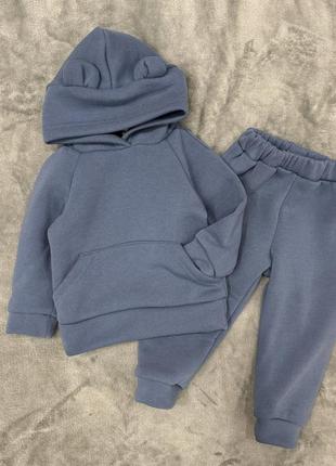 Спортивные костюмы с ушками на флисе на 1-6 лет