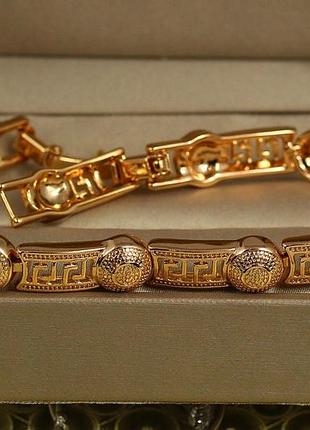 Браслет xuping jewelry версаче без камней 17.5 см 7 мм золотистый