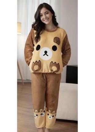 Теплая женская плюшевая пижама 42-46
