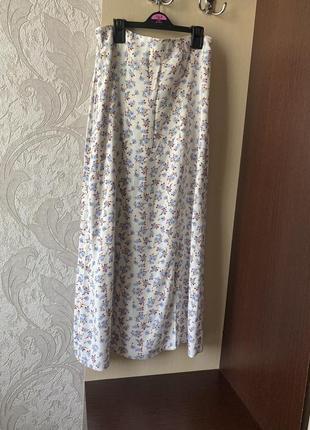 Длинная летняя юбка с разрезами3 фото