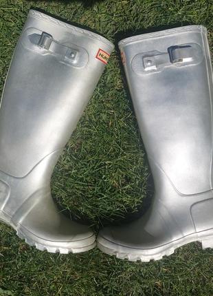 Резиновые серебряные сапоги резинки