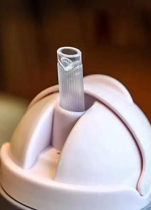 Поїльник непроливайка 250 мл бутилочка, пляшечка з силиконовою трубочкою дитяча рожевий