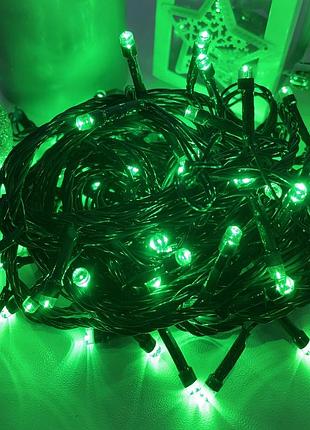 Гірлянда світлодіодна нитка 14 м зелена 200 led на ялинку електричні гірлянди для дому та вулиці (обмежено)