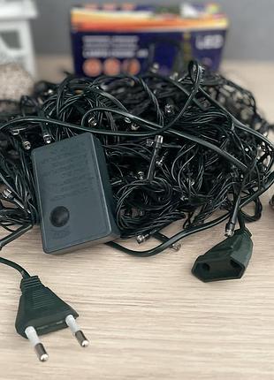 Гірлянда світлодіодна нитка 14 м зелена 200 led на ялинку електричні гірлянди для дому та вулиці (обмежено)5 фото