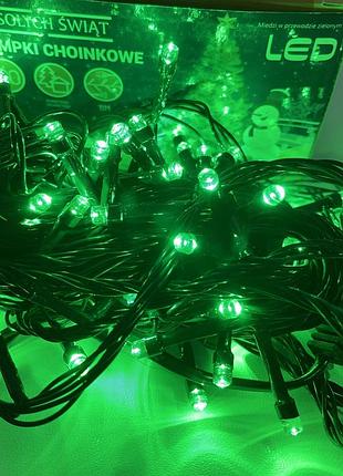 Гірлянда світлодіодна нитка 14 м зелена 200 led на ялинку електричні гірлянди для дому та вулиці (обмежено)2 фото