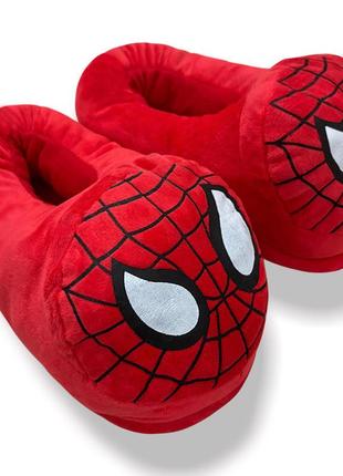 Тапочки для кигуруми человек паук, тапки плюшевые спайдермен для взрослых и детей (универсальный размер 35-43)