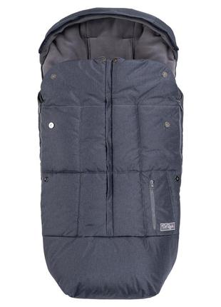 Зимовий конверт на флісі в дитячу прогулянкову коляску санки тренд сірий