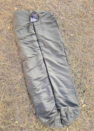 Зимовий спальний мішок на флісі до -35с з чохлом (оливковий)