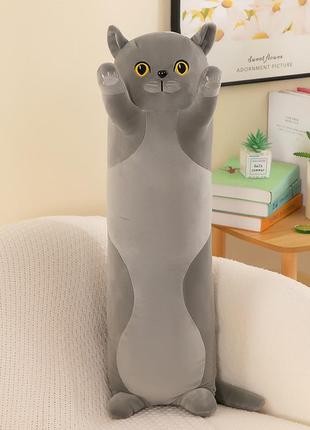Плюшевый кот батон британец 70 см игрушка подушка для сна