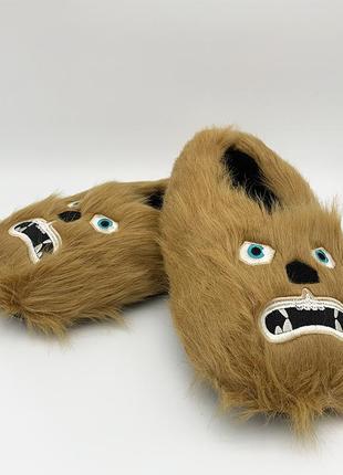 Домашние тапки чуа, тапочки чубакка звездные войны (универсальный размер 35-42)