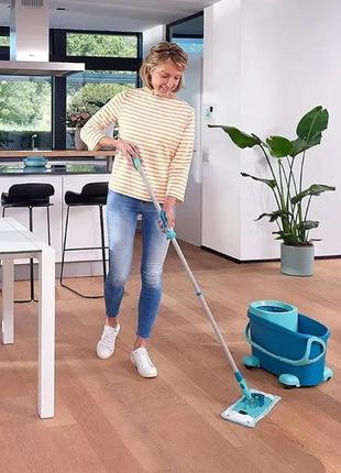 Набор для уборки leifheit "clean twist" плоская швабра 33 см + ведро 6 литров с...