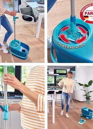 Набор для уборки leifheit "clean twist" плоская швабра 33 см + ведро 6 литров с...