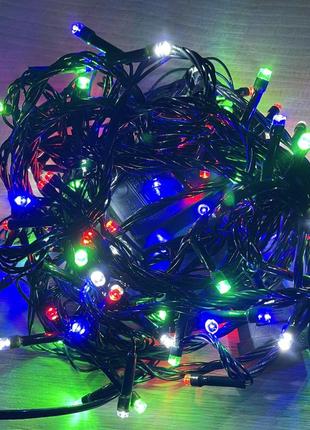 Новорічна гірлянда 16 м нитка 200 led мультицвіт гірлянди світлодіодні для дому та вулиці (обмежено)3 фото