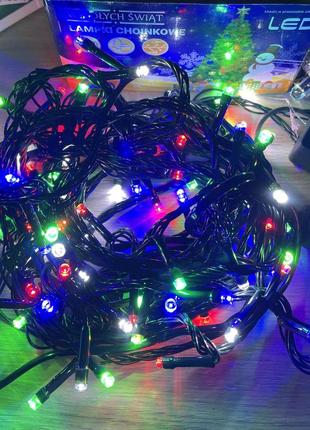 Новорічна гірлянда 16 м нитка 200 led мультицвіт гірлянди світлодіодні для дому та вулиці (обмежено)2 фото