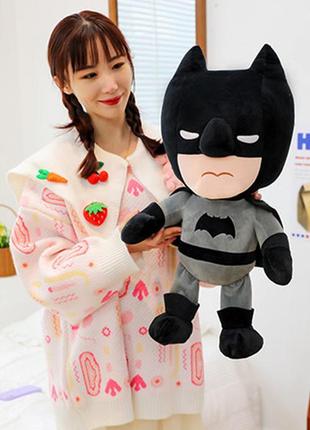 Іграшка-обіймашка м'яка 60 см бетмен, м'які іграшки супер герої batman