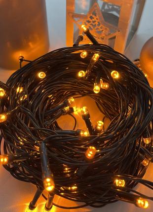 Світлодіодна 300 led гірлянда нитки 22 м електрична жовта новорічна гірлянда для дому та вулиці (обмежено)