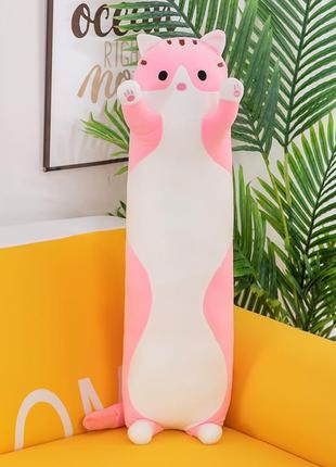 Мягкая детская игрушка 50 см плюшевый розовый котик