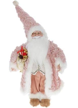 Мягкая новогодняя игрушка bonadi санта 45см розовый (822-370)