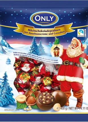 Конфеты шоколадные only с фундуком и лесным орехом 400 г (9002859065538)
