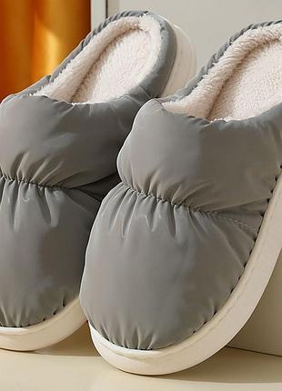 Тапочки с подогревом lesko a-230 gray женские домашник теплые комнатные 27шт