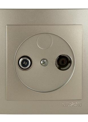 Розетка nilson touran золото tv-sat