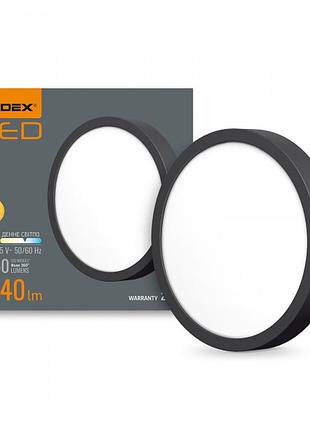 Світильник круглий накладний led videx 18w 5000k black