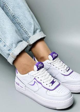 Жіночі кросівки nike air force shadow white - violet2 фото
