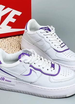 Жіночі кросівки nike air force shadow white - violet1 фото