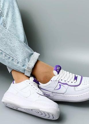Жіночі кросівки nike air force shadow white - violet7 фото