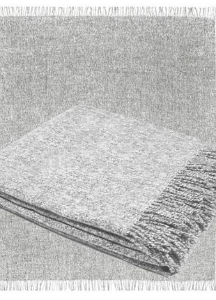 Плед з вовни мериноса світло-сірий 170х200, вовняний плед від виробника ярослав