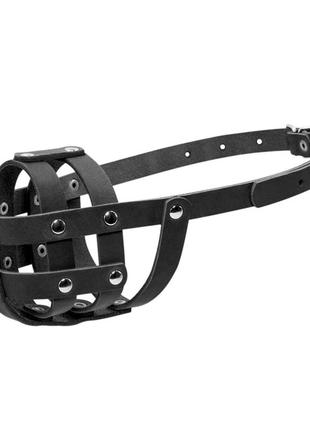 Намордник collar №0 для собак шкіряний чорний  (4820082491406)